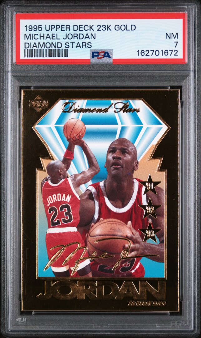 1995 Upper Deck 23k Gold Michael Jordan Diamond Stars PSA 7