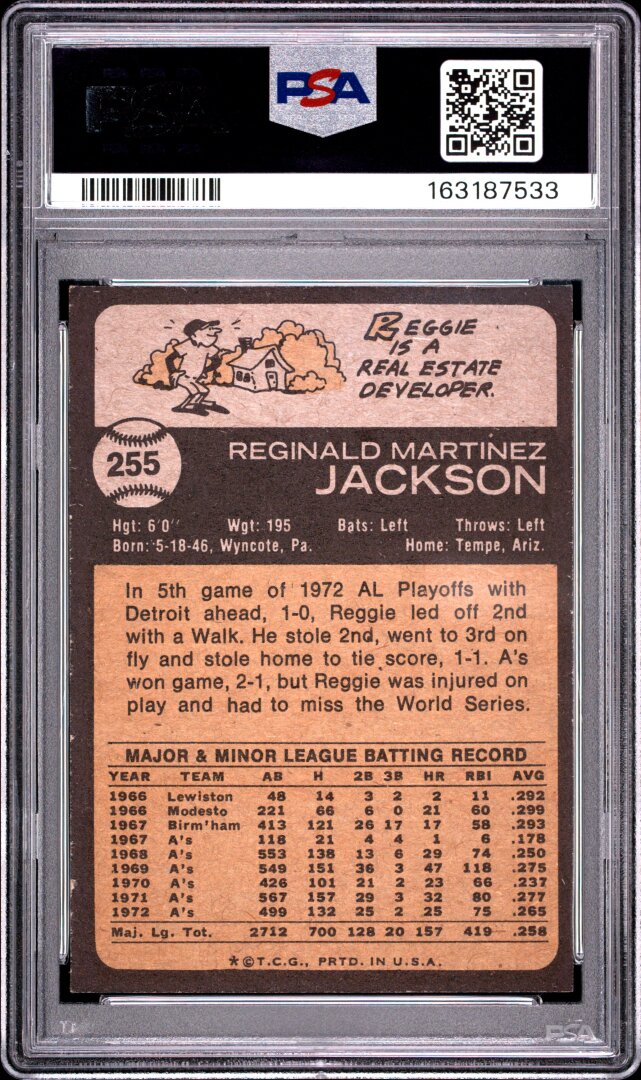 1973 Topps Reggie Jackson PSA 6 #255
