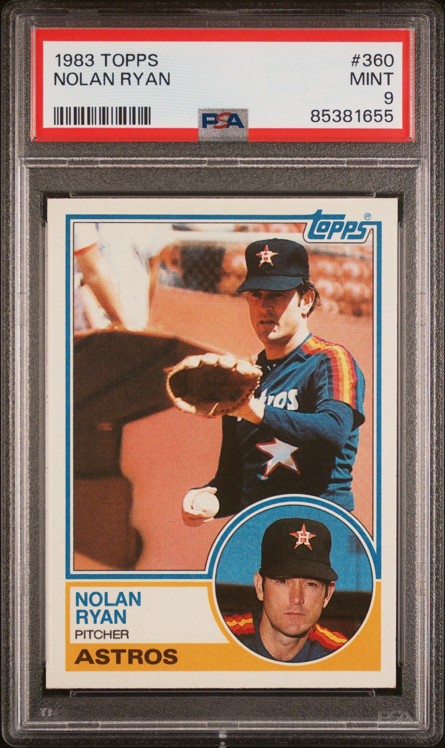 1983 TOPPS 360 NOLAN RYAN PSA 9 - front