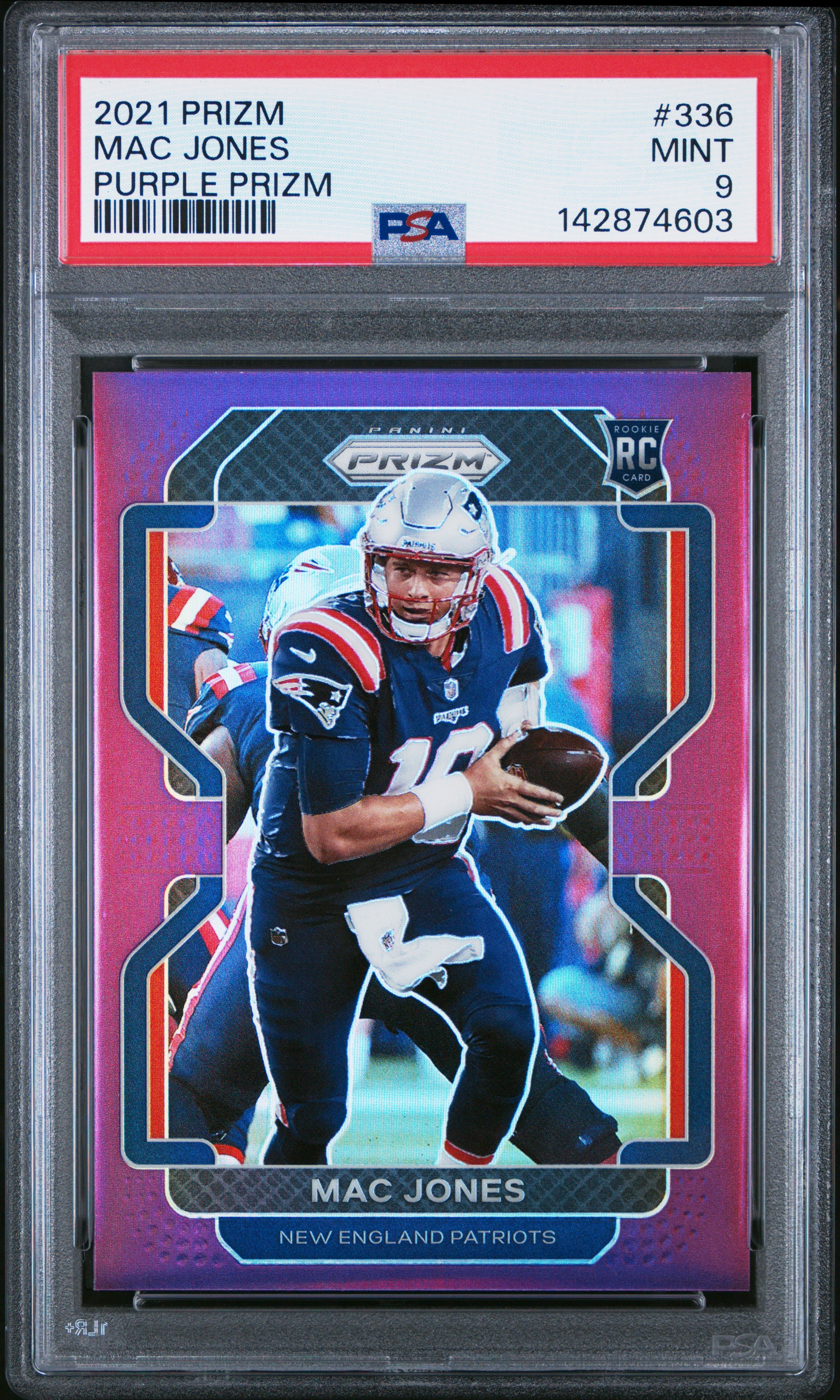 2021 Panini Prizm 336 Mac Jones Purple Prizm PSA 9