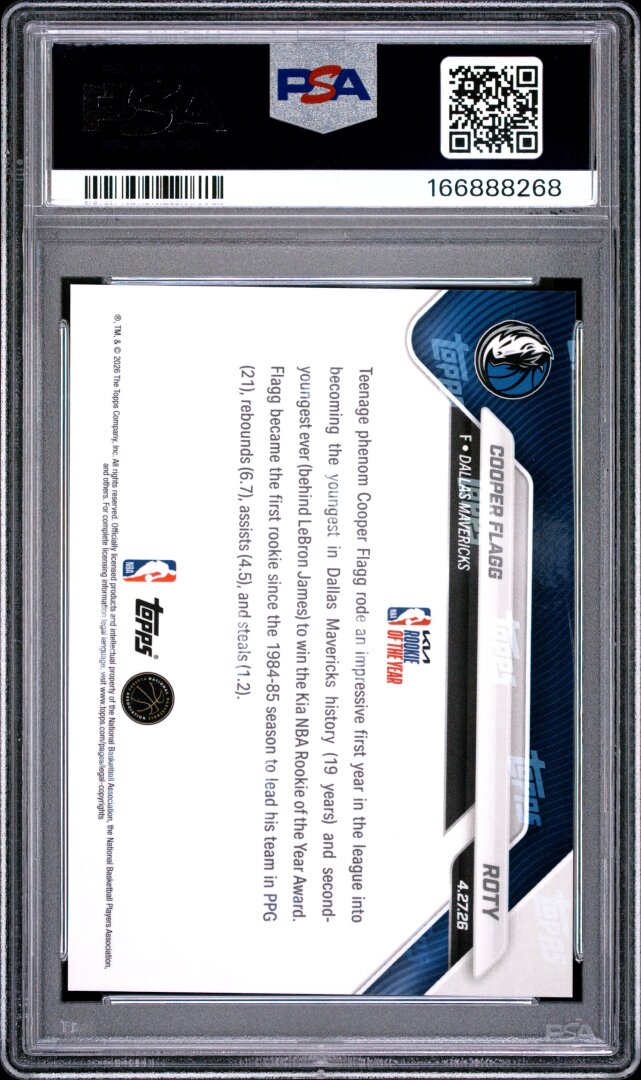 2025 Topps Now Cooper Flagg PSA 10 #ROTY