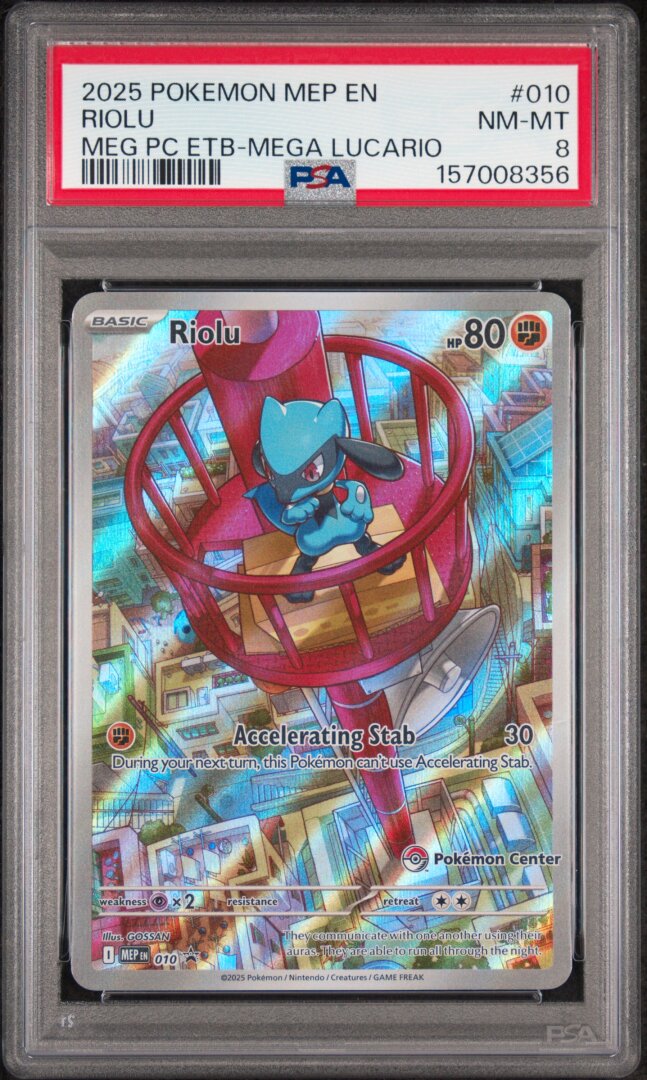 2025 Pokemon Riolu Meg Pc Etb-mega Lucario PSA 8 #010