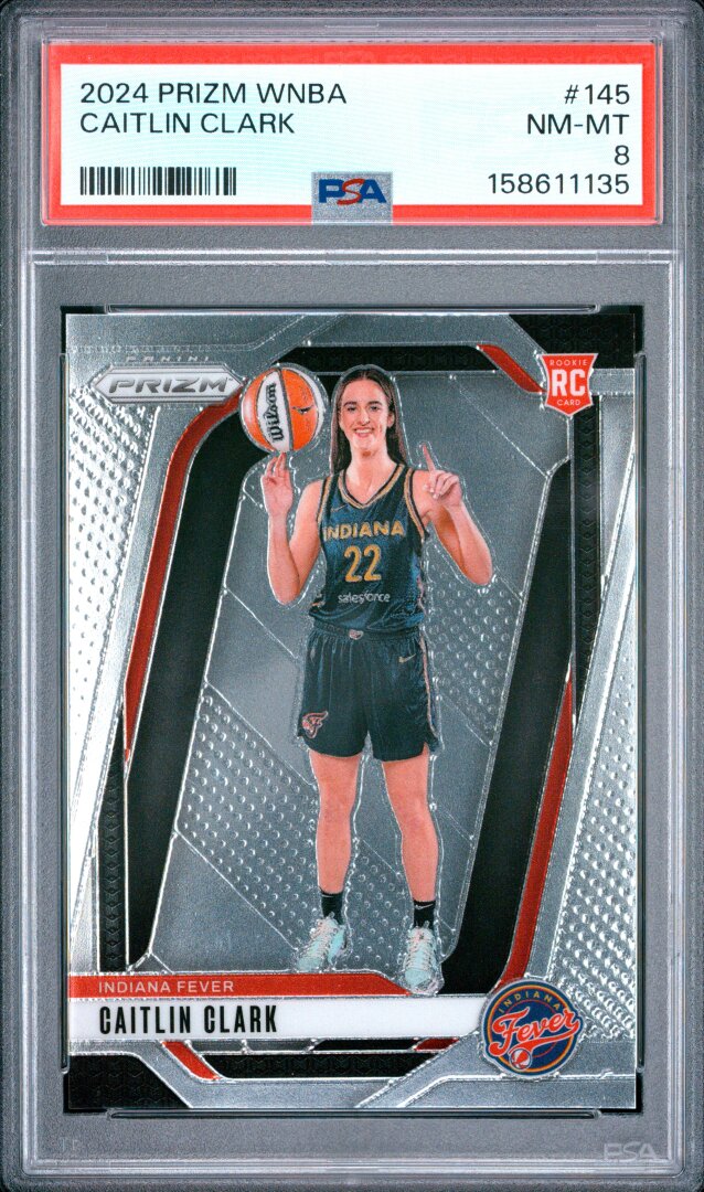 2024 Panini Prizm WNBA Caitlin Clark RC PSA 8 #145