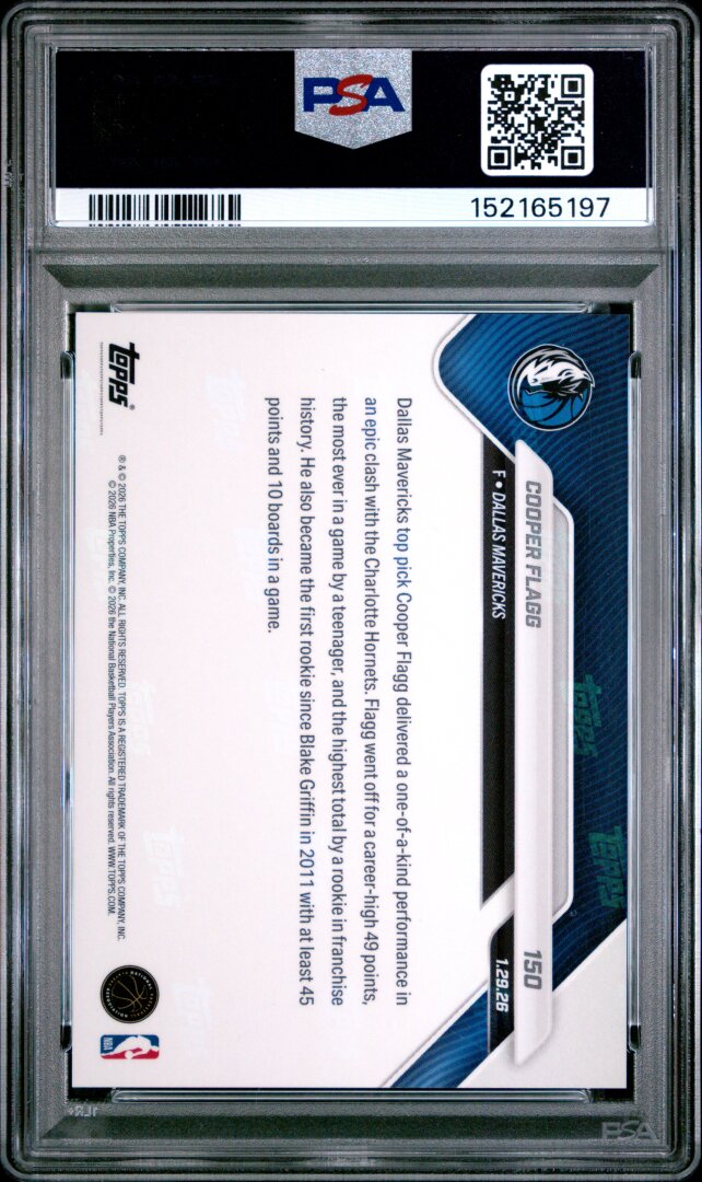 2025 Topps Now Cooper Flagg RC PSA 10 #150