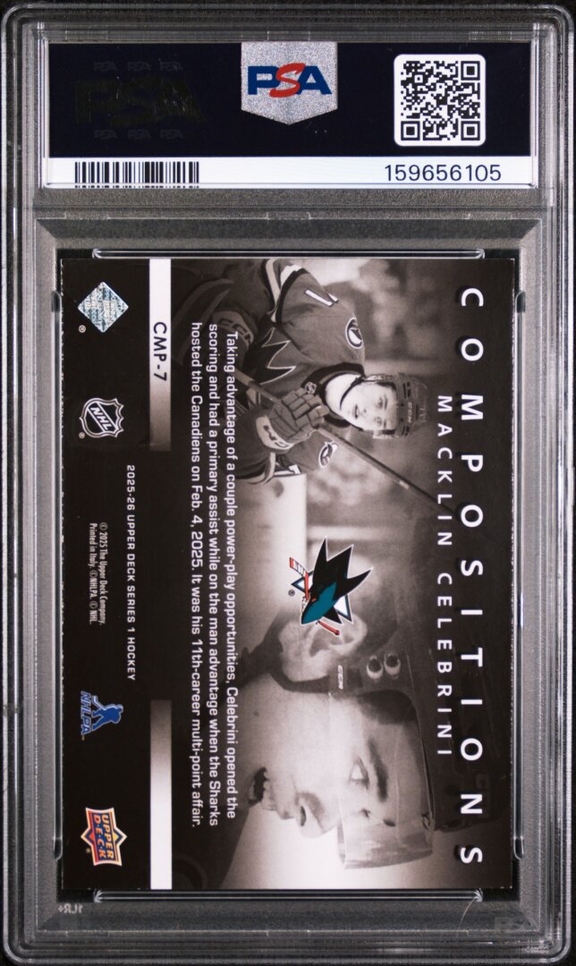 2025 Upper Deck Compositions Macklin Celebrini PSA 8 #CMP-7