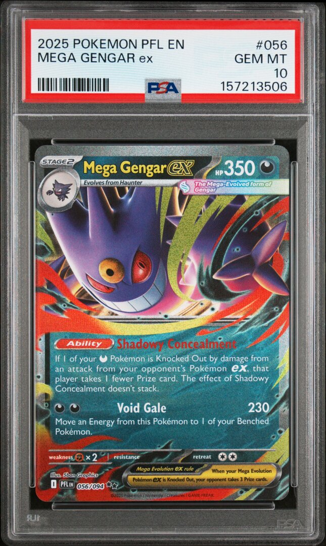 2025 Pokemon Pfl En-Phantasmal Flames Mega Gengar Ex PSA 10 #056