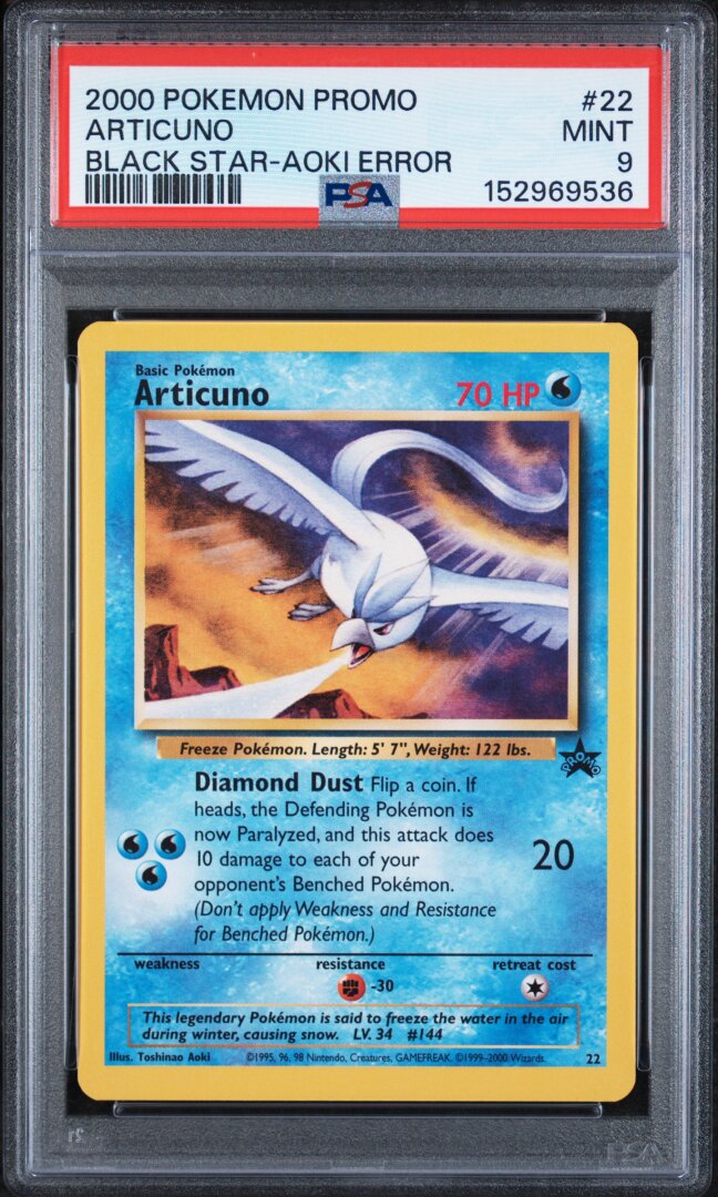 2000 Pokemon Promo Black Star Articuno Black Star-aoki Error PSA 9 #22