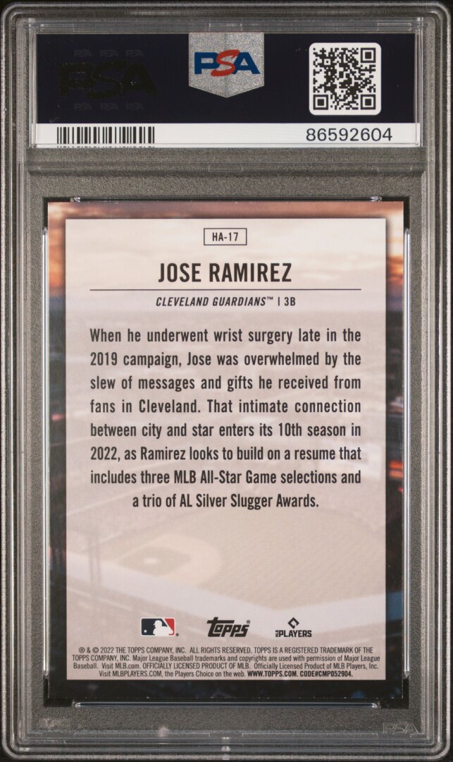 2022 Topps Home Field Advantage Series 2 Jose Ramirez PSA 9 #HA17