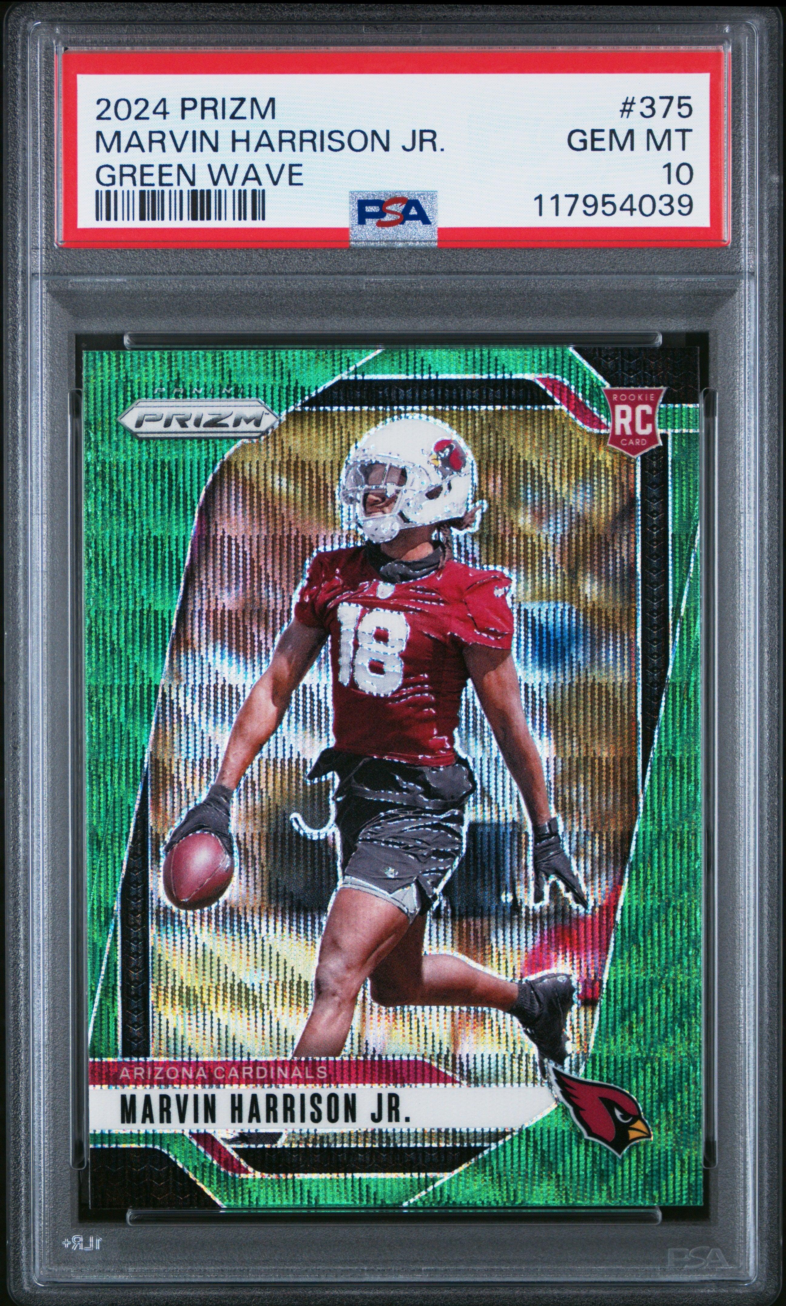 2024 Panini Prizm 375 Marvin Harrison Jr. Green Wave PSA 10