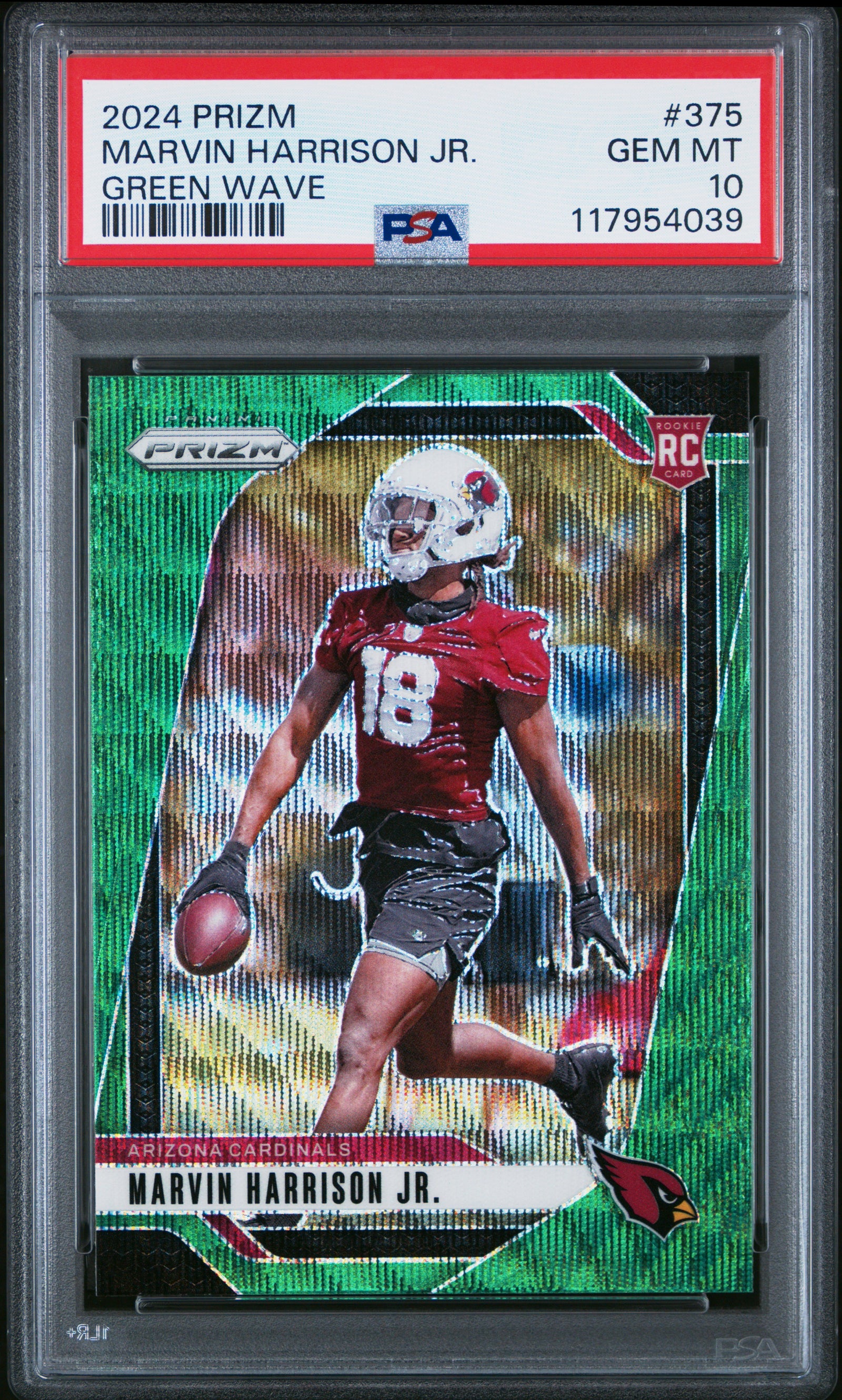 2024 Panini Prizm 375 Marvin Harrison Jr. Green Wave PSA 10