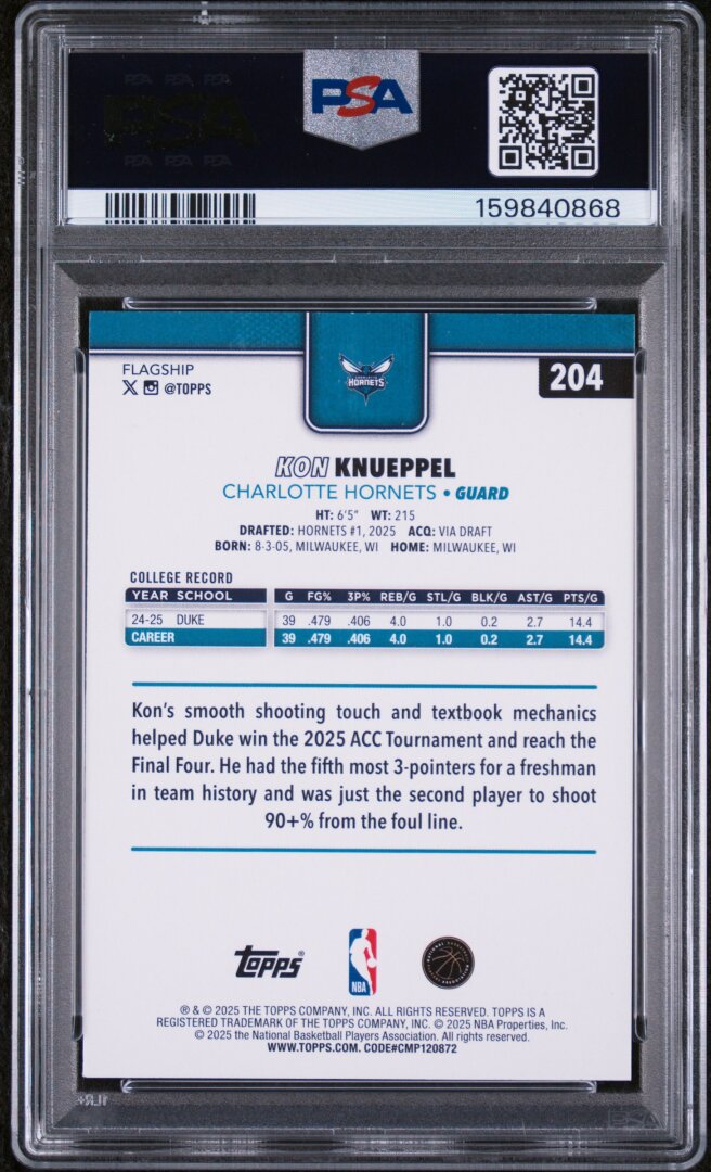 2025 Topps Kon Knueppel RC PSA 7 #204