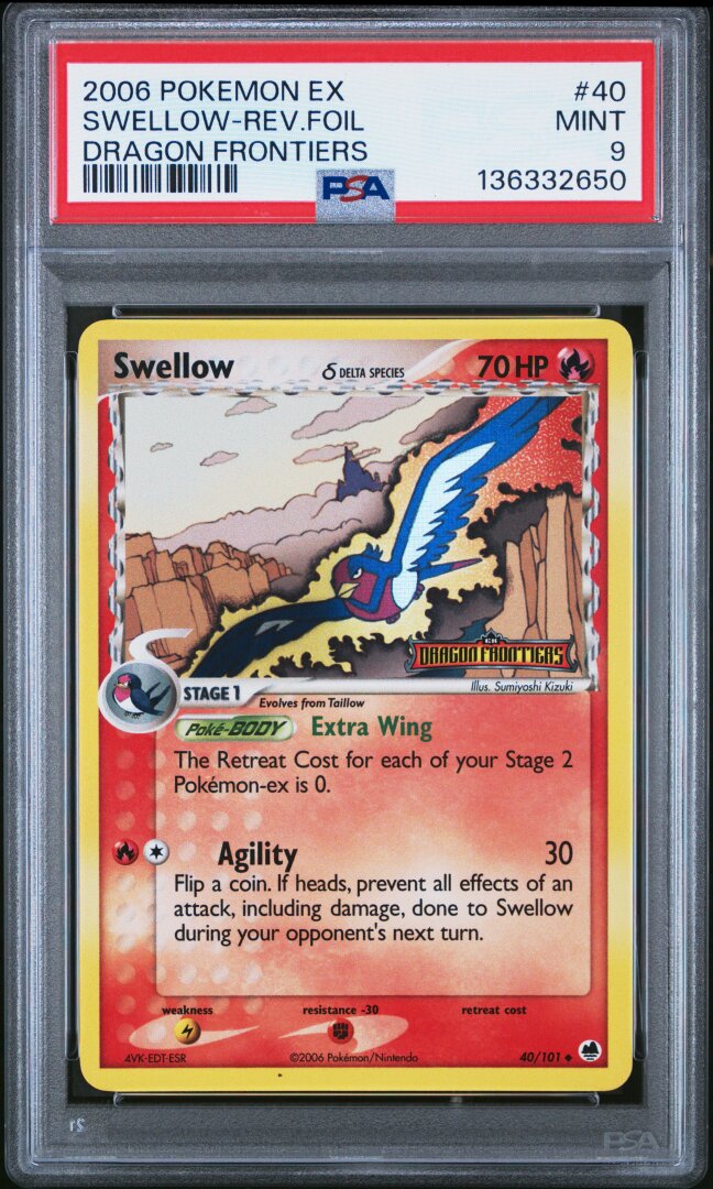 2006 Pokemon Ex Dragon Frontiers Swellow-Rev.Foil Dragon Frontiers PSA 9 #40