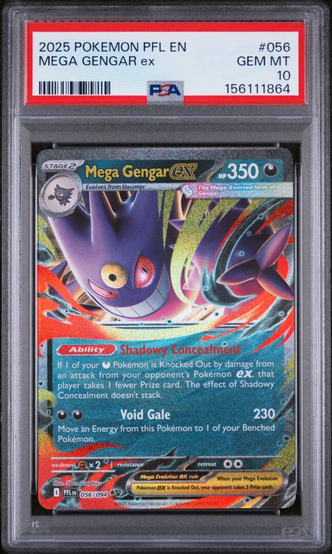 2025 Pokemon Pfl En-Phantasmal Flames Mega Gengar Ex PSA 10 #056