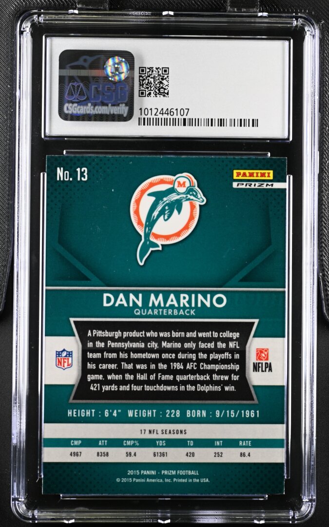 2015 Prizm Dan Marino #13 CGC 8.5