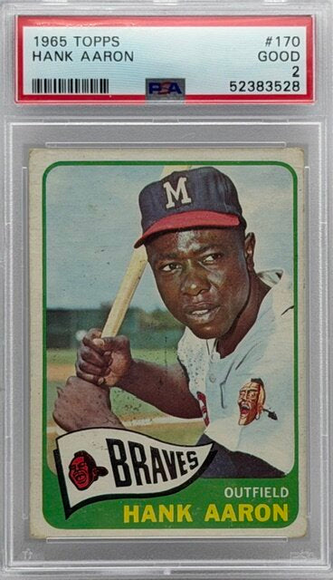 1965 Topps #170 Hank Aaron PSA 2