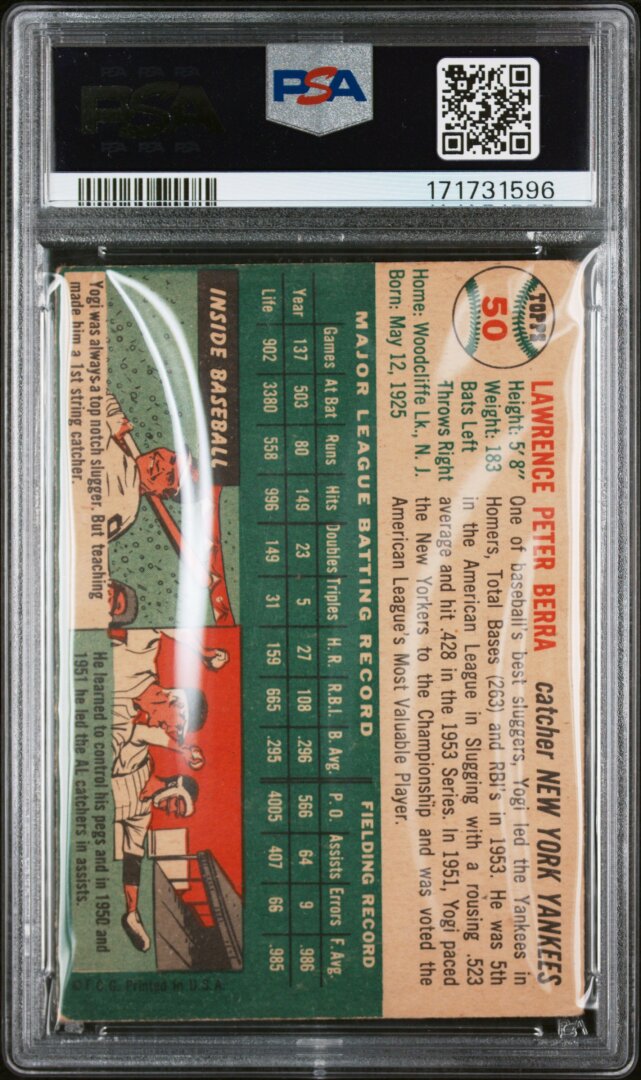 1954 Topps #50 Yogi Berra PSA 2