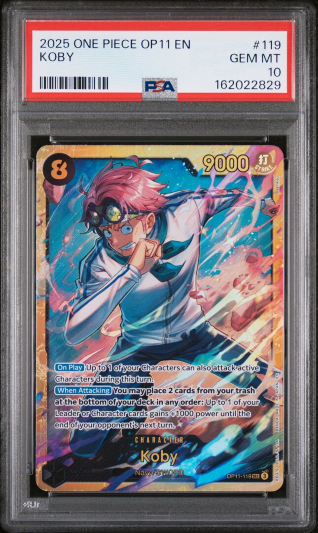 2025 One Piece OP11 A Fist Of Divine Speed Koby #119 PSA 10
