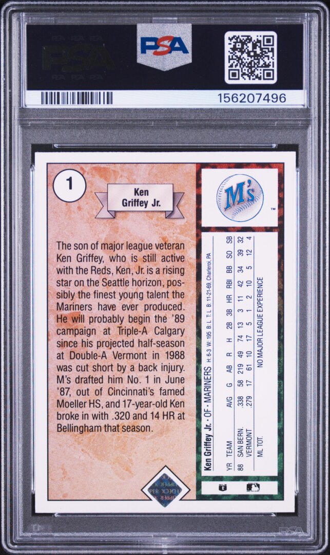 1989 Upper Deck #1 Ken Griffey Jr RC PSA 7
