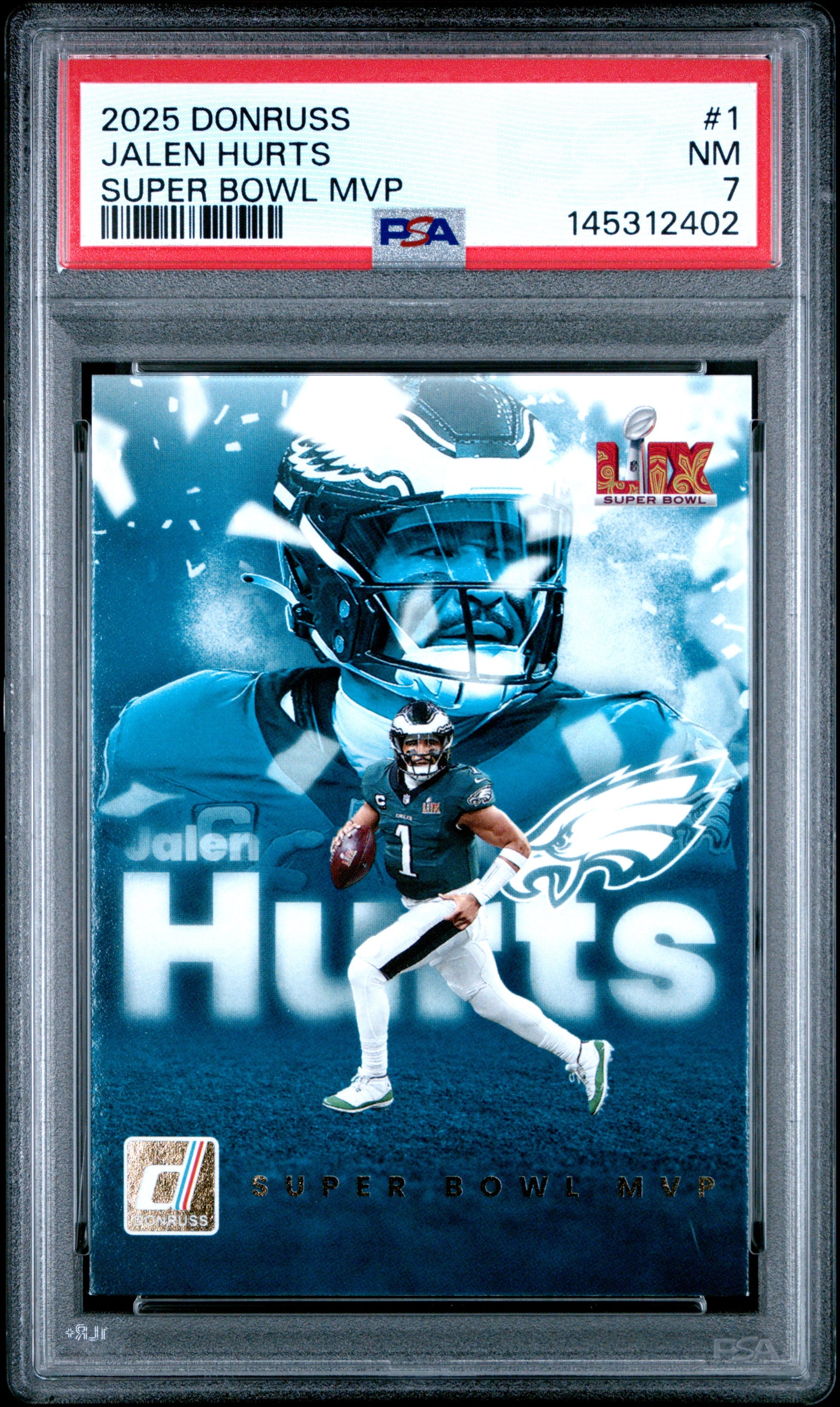 2025 Panini Donruss Super Bowl Mvp 1 Jalen Hurts PSA 7