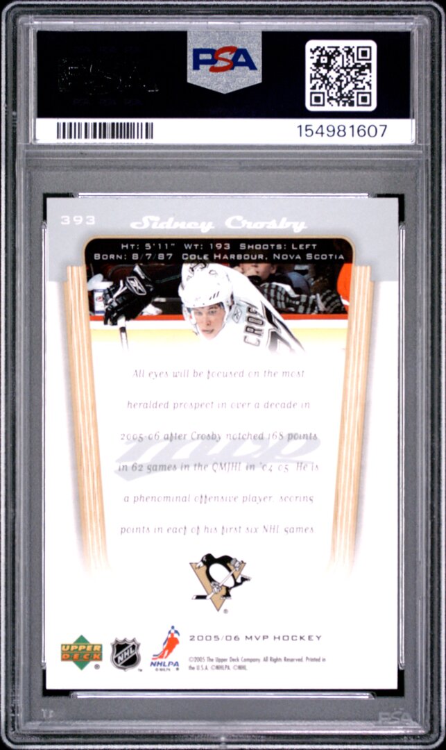 2005 Upper Deck MVP #393 Sidney Crosby RC PSA 7