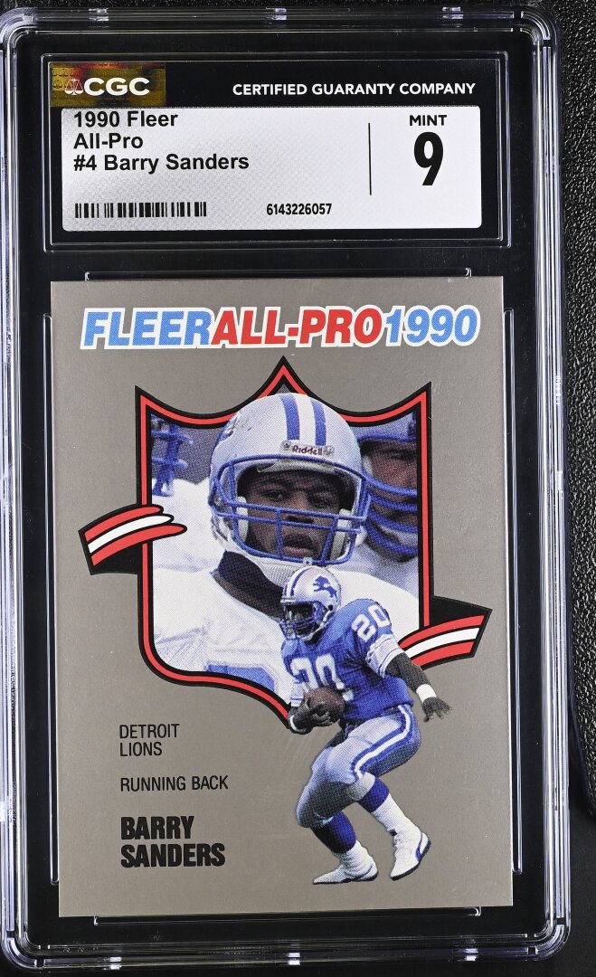 1990 Fleer All-Pro Barry Sanders #4 CGC 9