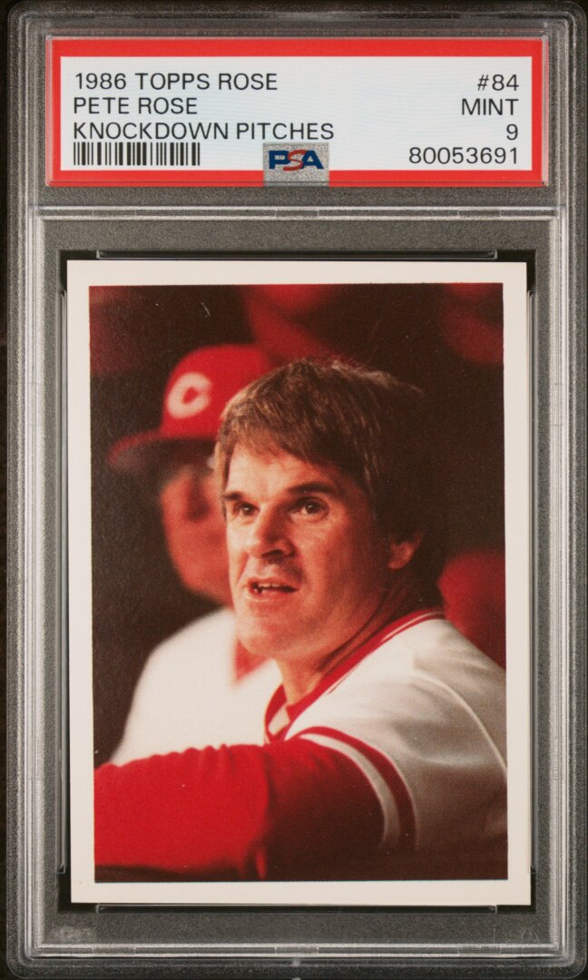 1986 Topps Pete Rose Knockdown Pitches PSA 9 #84