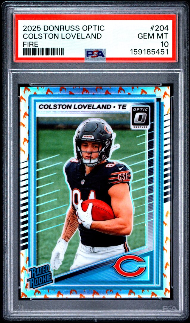 2025 Panini Donruss Optic #204 Colston Loveland Fire RC PSA 10