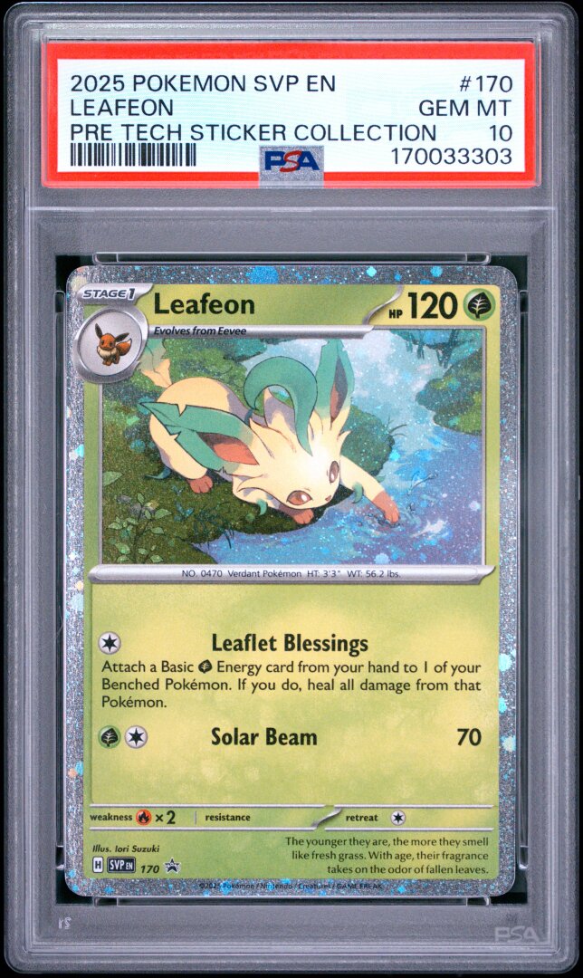 2025 Pokemon SVP Promo Leafeon Pre Tech Sticker PSA 10 #170