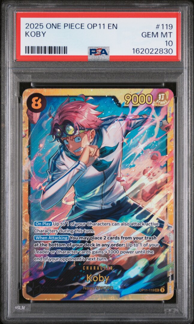 2025 One Piece OP11 A Fist Of Divine Speed Koby #119 PSA 10