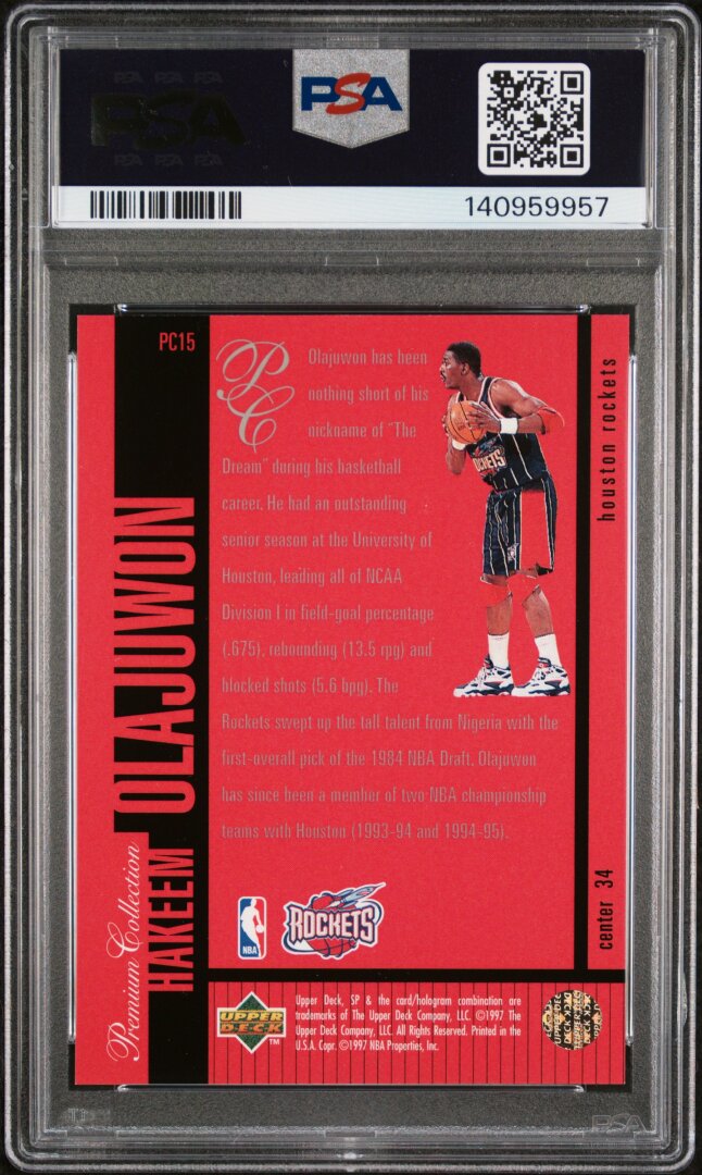 1996 Sp Holoviews Hakeem Olajuwon PSA 9 #PC15