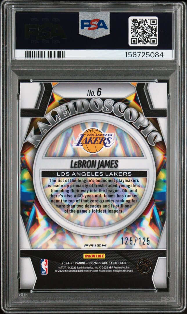 2024 Panini Prizm Black Kaleidoscopic Lebron James Kaleidoscopic Blue Ice PSA 8 #6