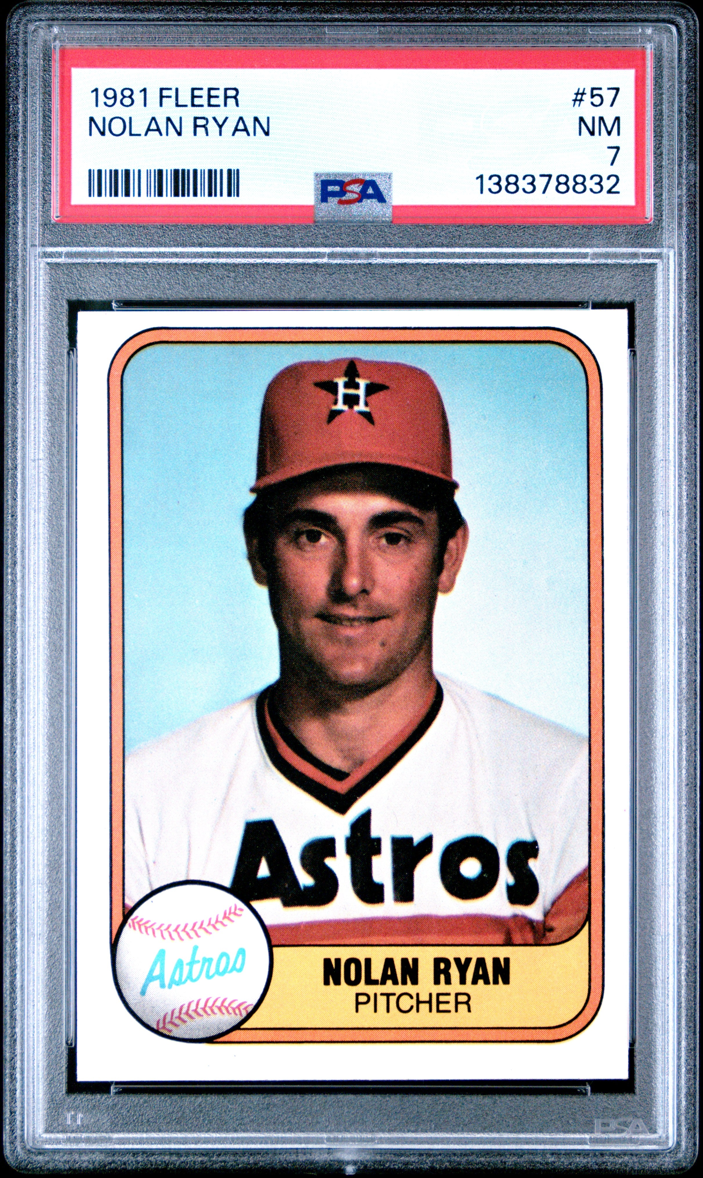 1981 FLEER 57 NOLAN RYAN PSA 7 - front