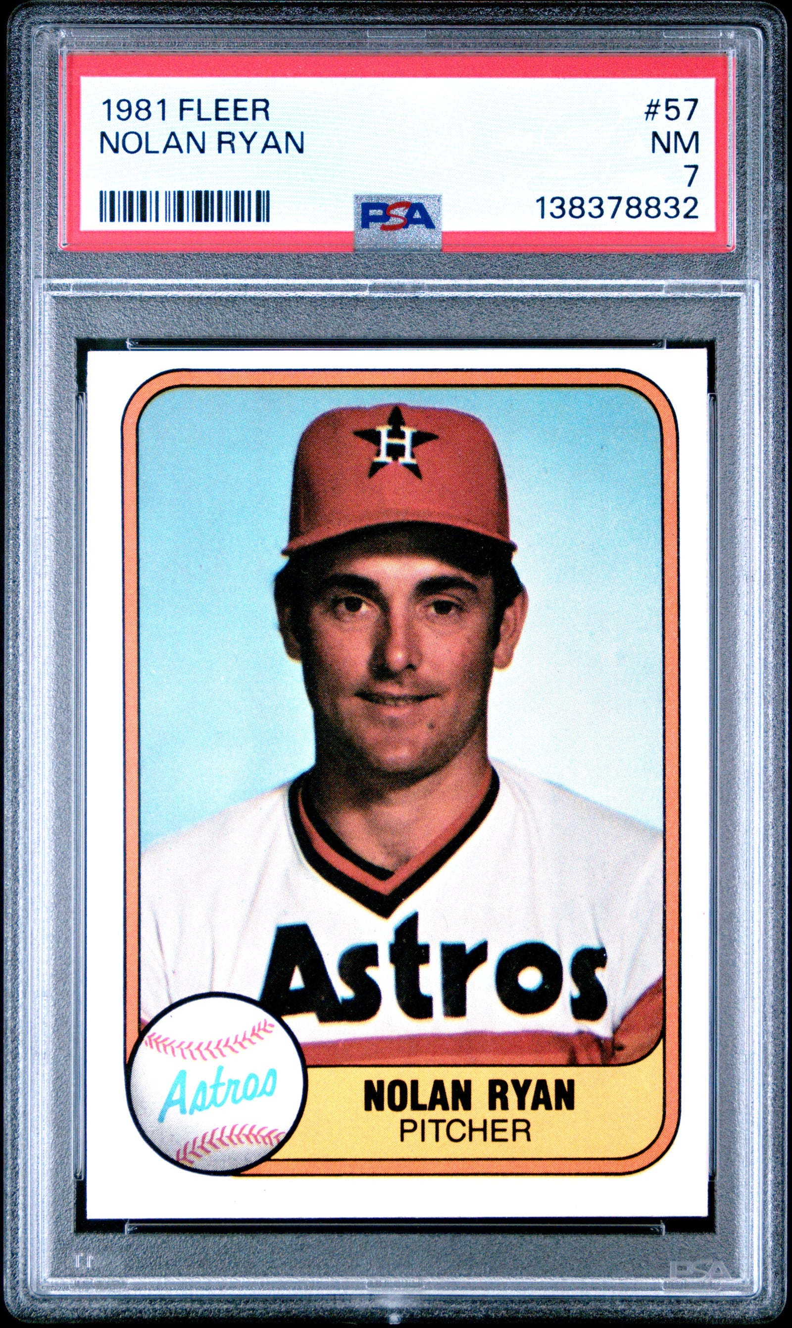 1981 FLEER 57 NOLAN RYAN PSA 7 - front