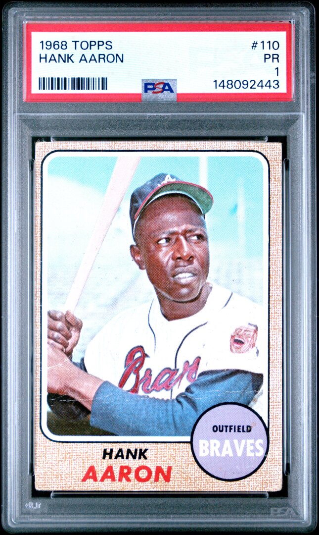 1968 Topps #110 Hank Aaron PSA 1