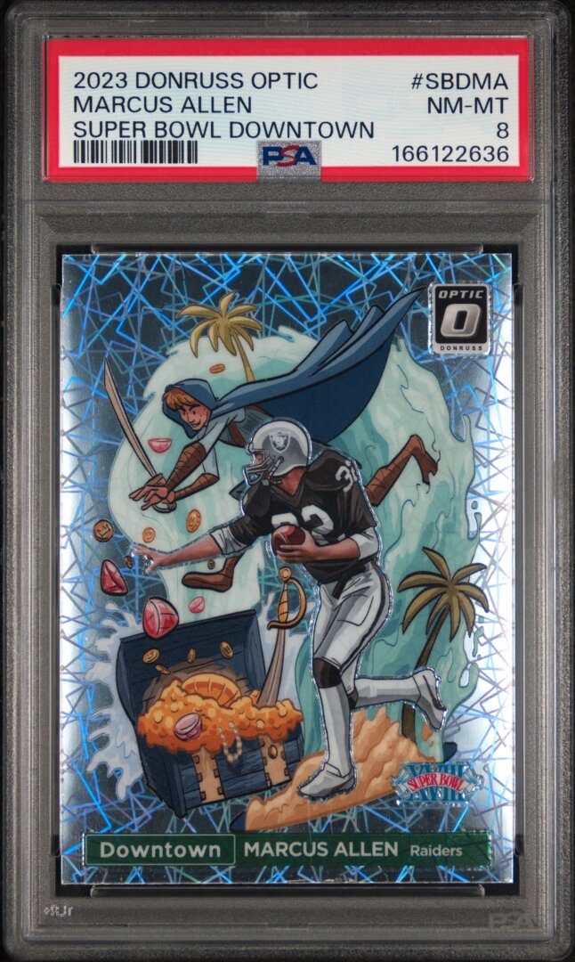 2023 Panini Donruss Optic #SBDMA Marcus Allen Super Bowl Downtown PSA 8