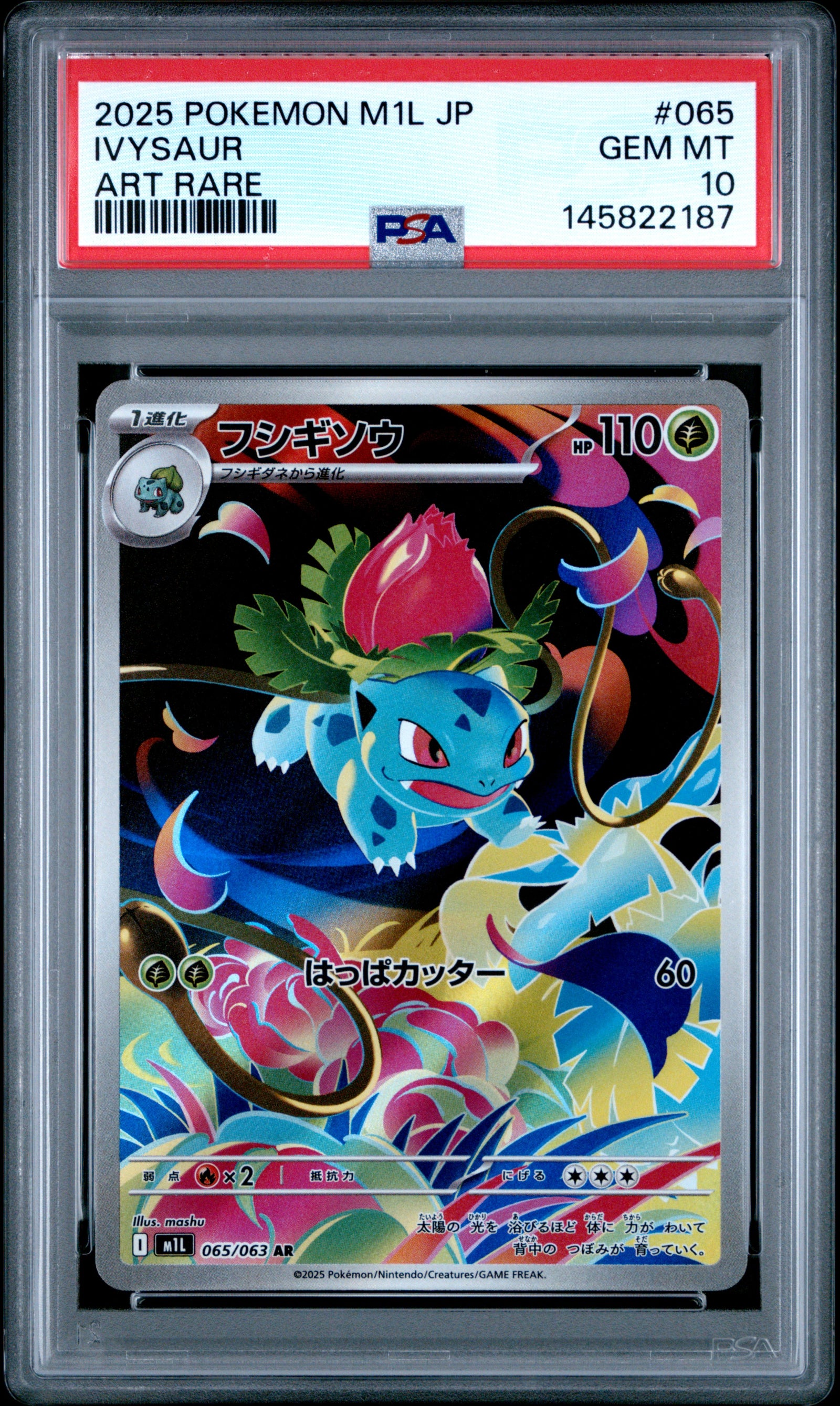 2025 Pokemon Japanese M1L-Mega Brave 065 Ivysaur Art Rare PSA 10