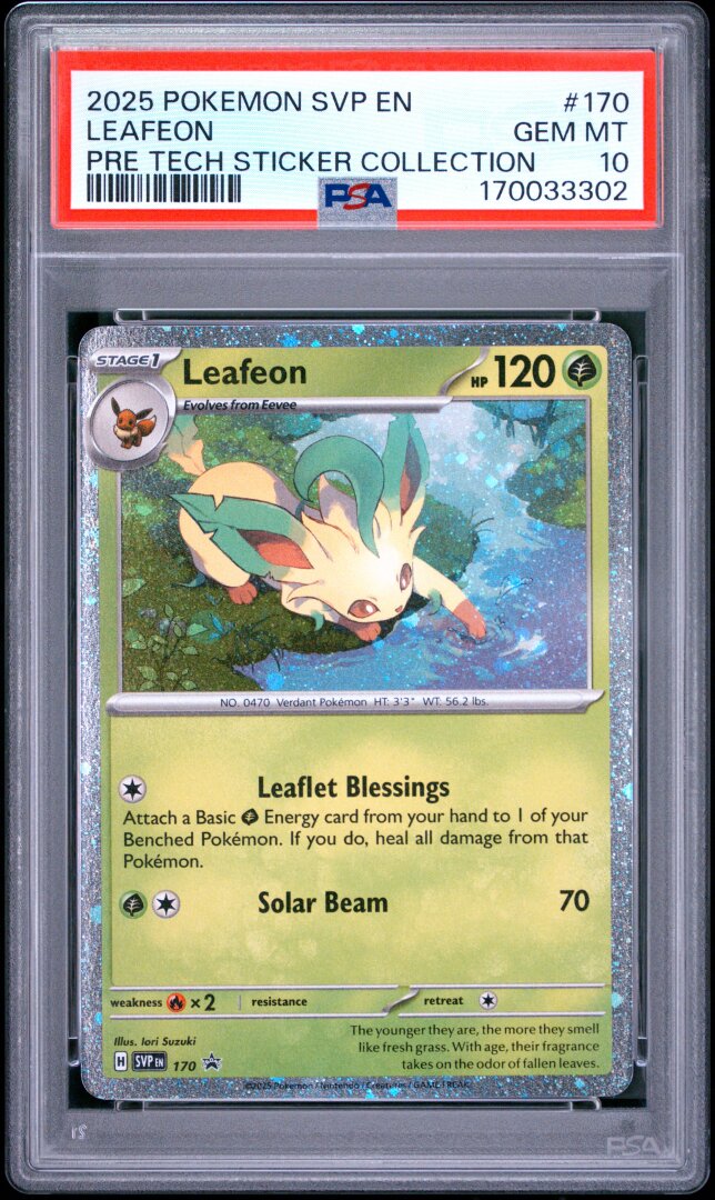 2025 Pokemon SVP Promo Leafeon Pre Tech Sticker PSA 10 #170