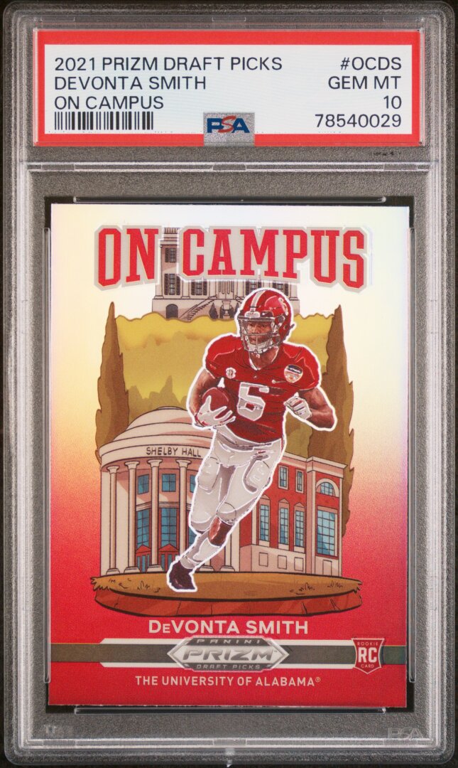 2021 Panini Prizm Draft Picks Devonta Smith On Campus PSA 10