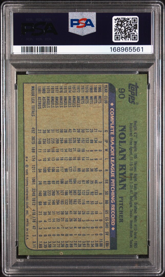 1982 Topps Nolan Ryan PSA 8 #90