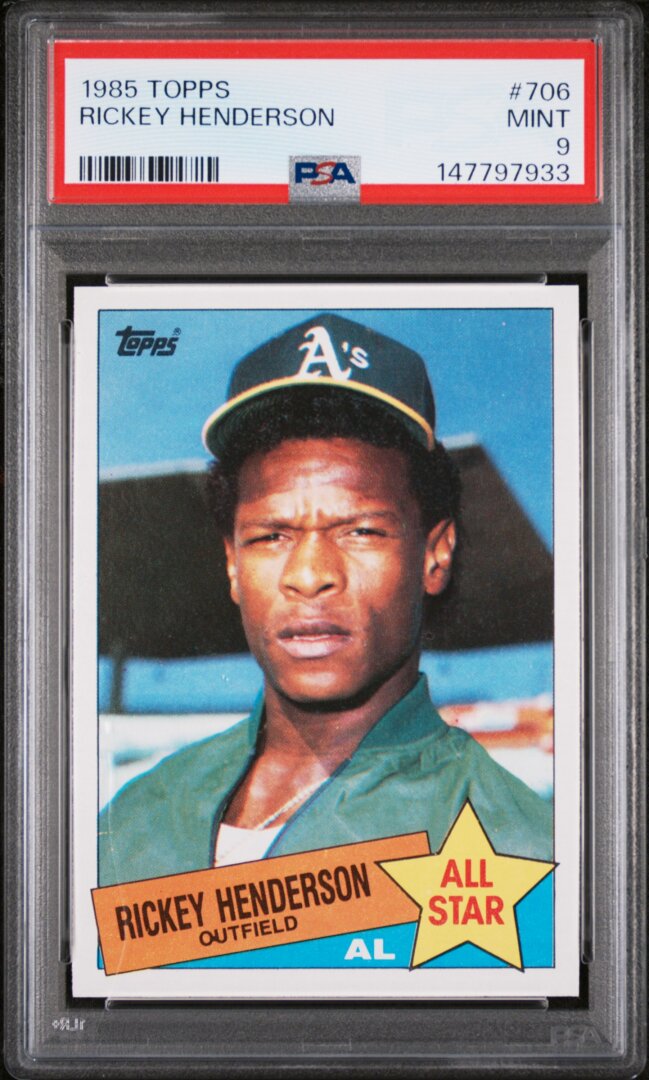 1985 Topps #706 Rickey Henderson PSA 9