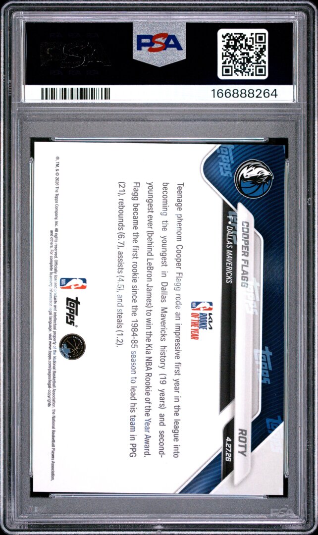 2025 Topps Now Cooper Flagg PSA 10 #ROTY
