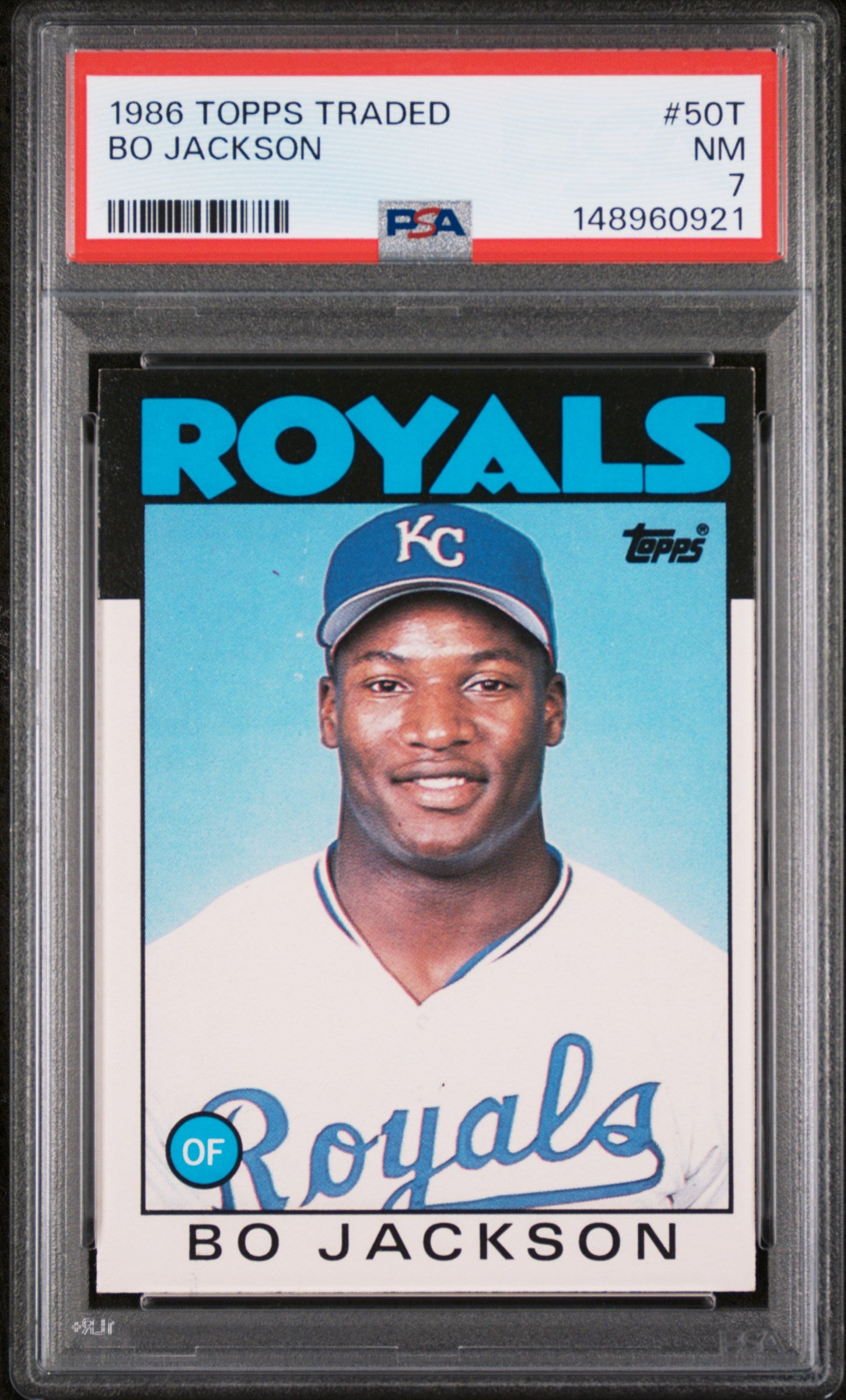 1986 TOPPS TRADED 50T BO JACKSON PSA 7 - front