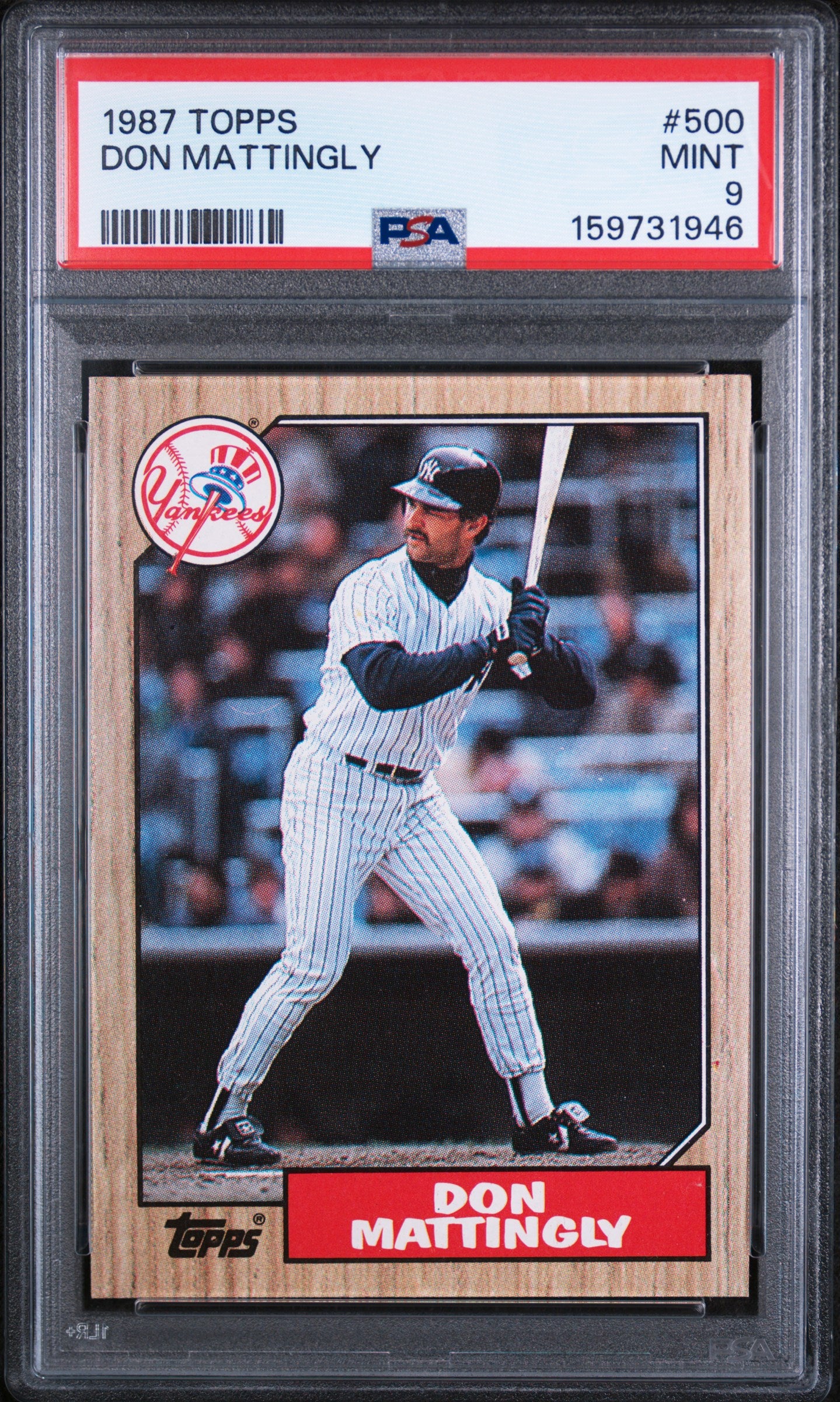 1987 TOPPS 500 DON MATTINGLY PSA 9 - front