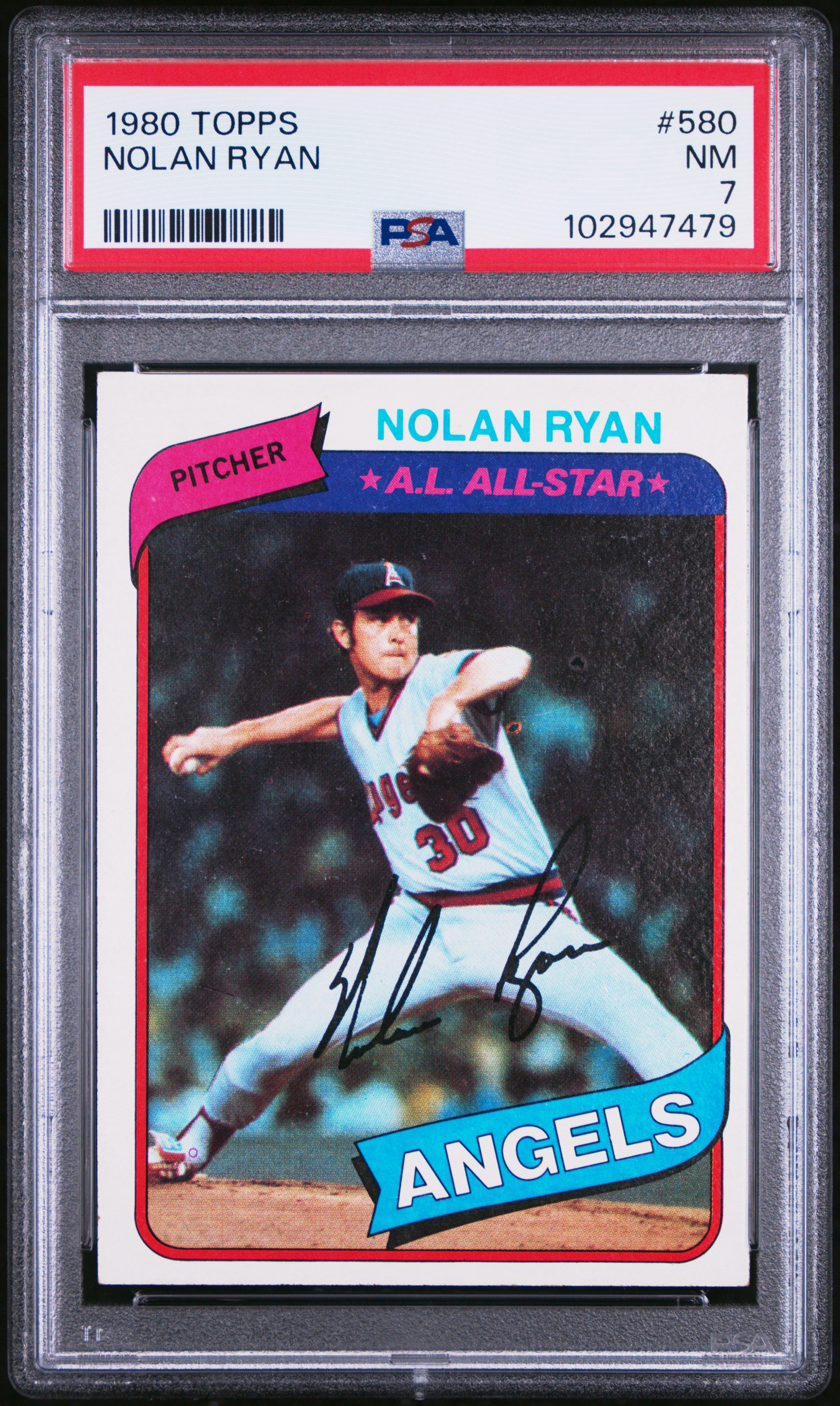 1980 TOPPS 580 NOLAN RYAN PSA 7 - front