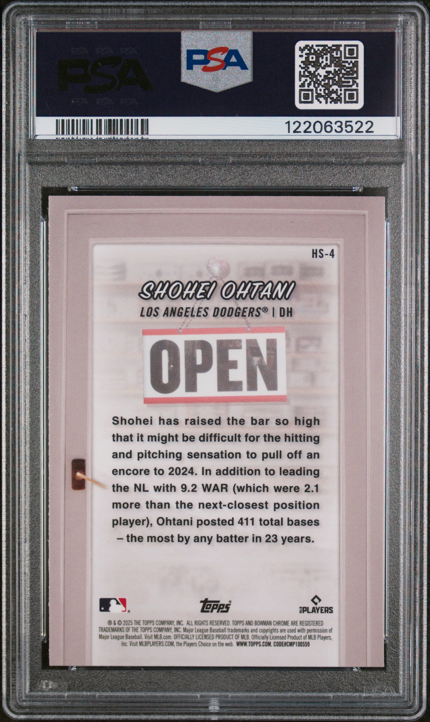 2025 Bowman Hobby Stars Hs4 Shohei Ohtani PSA 8