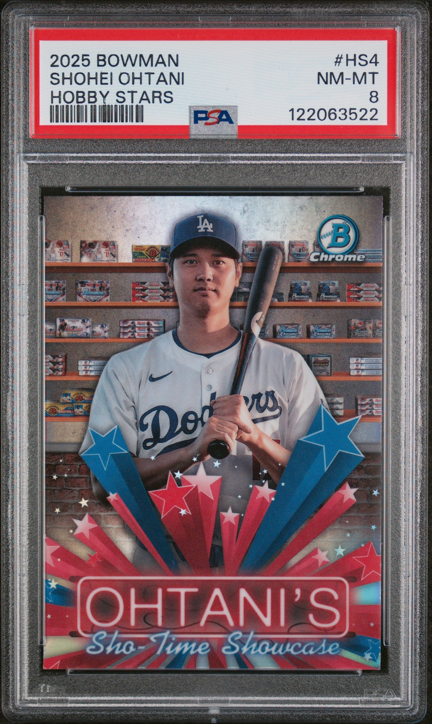 2025 Bowman Hobby Stars Hs4 Shohei Ohtani PSA 8