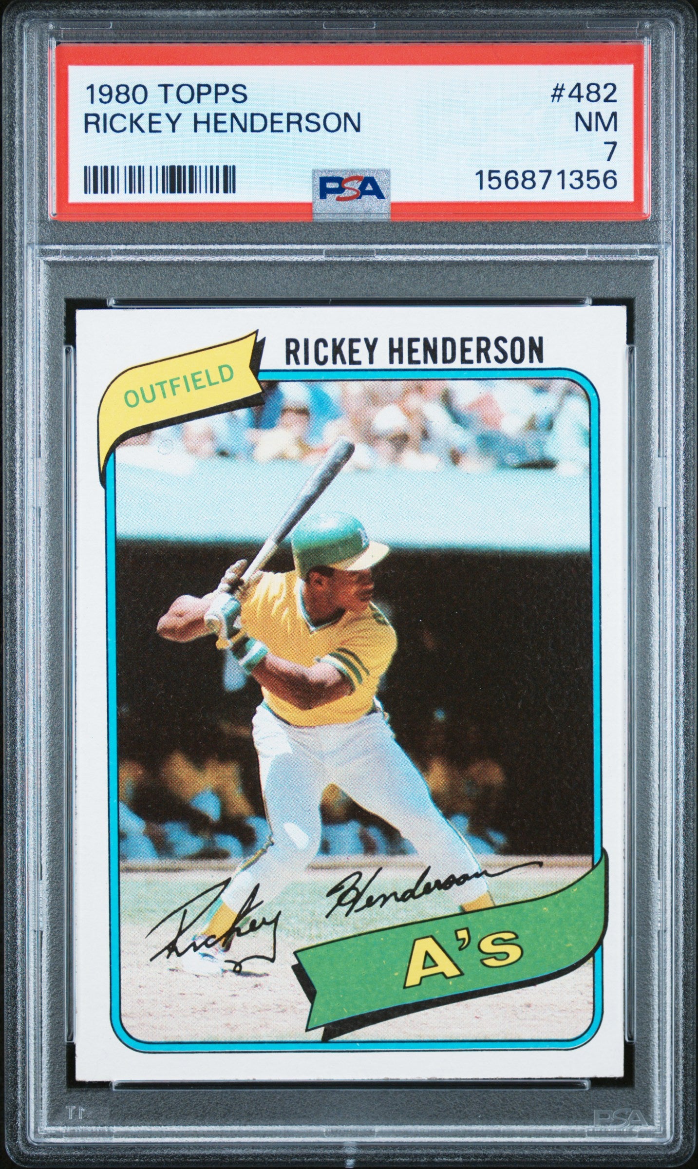1980 TOPPS 482 RICKEY HENDERSON PSA 7 - front