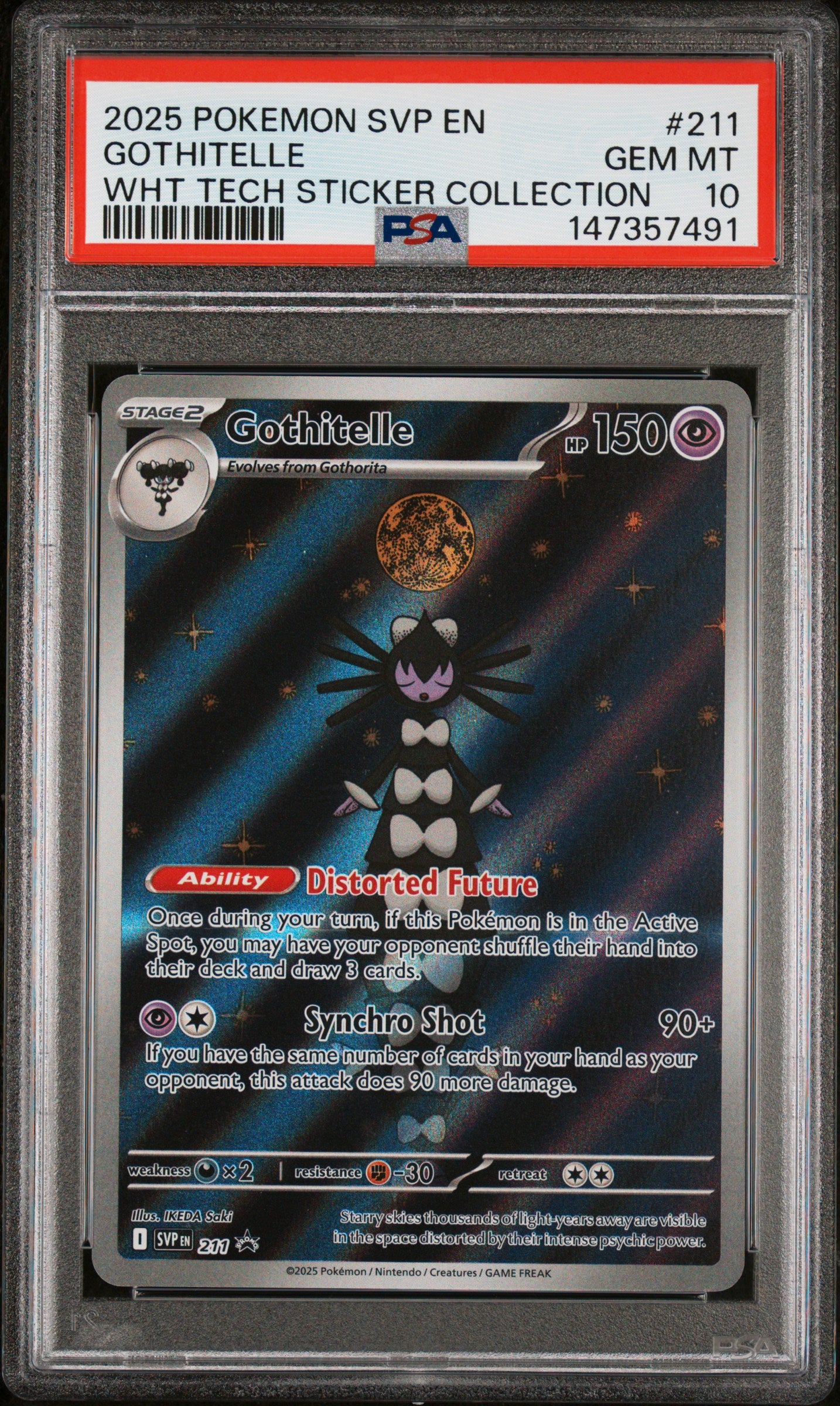 2025 POKEMON SVP EN-SV BLACK STAR PROMO 211 GOTHITELLE WHITE FLARE TECH STICKER COLLECTION PSA 10 - front