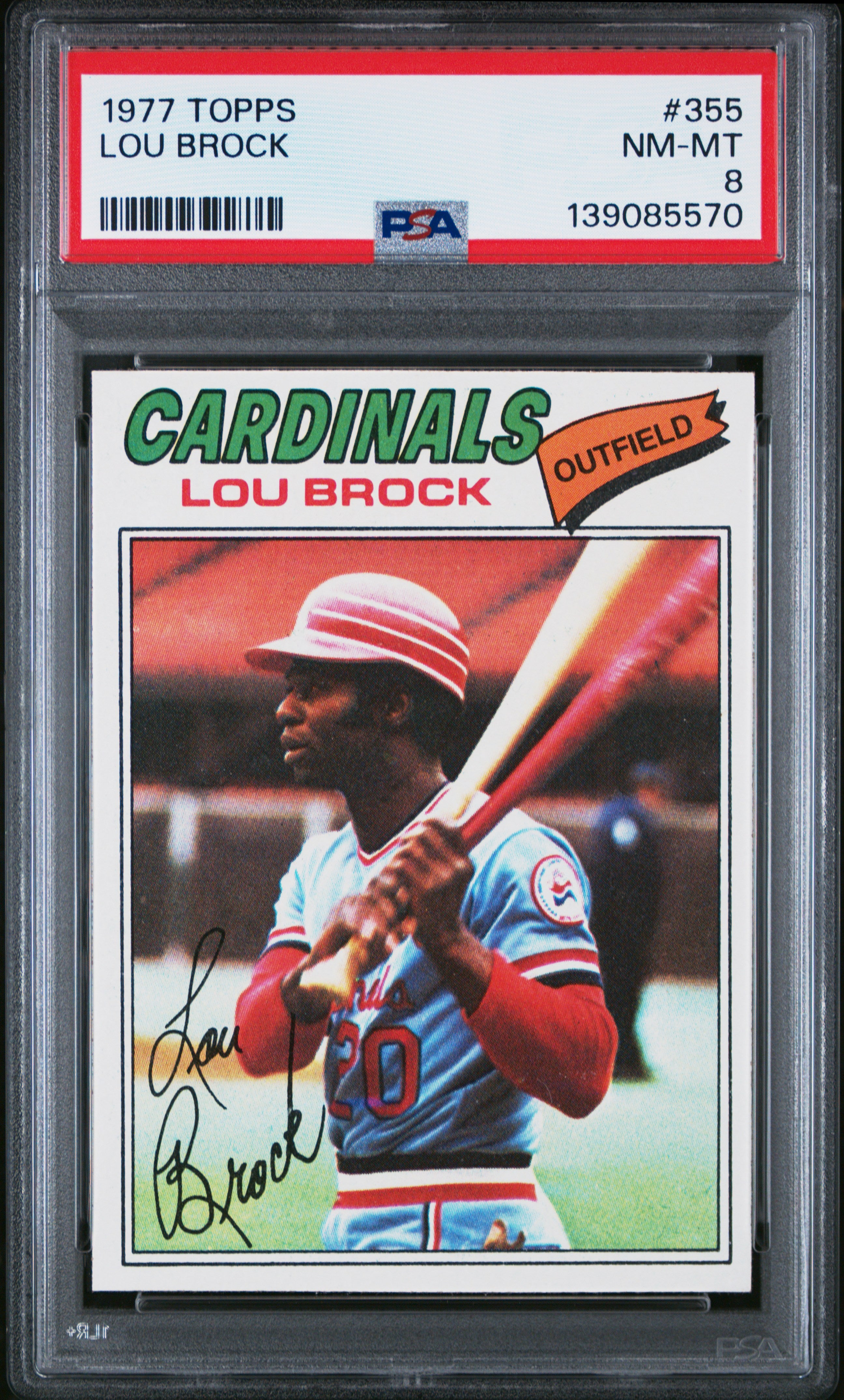 1977 Topps 355 Lou Brock  PSA 8