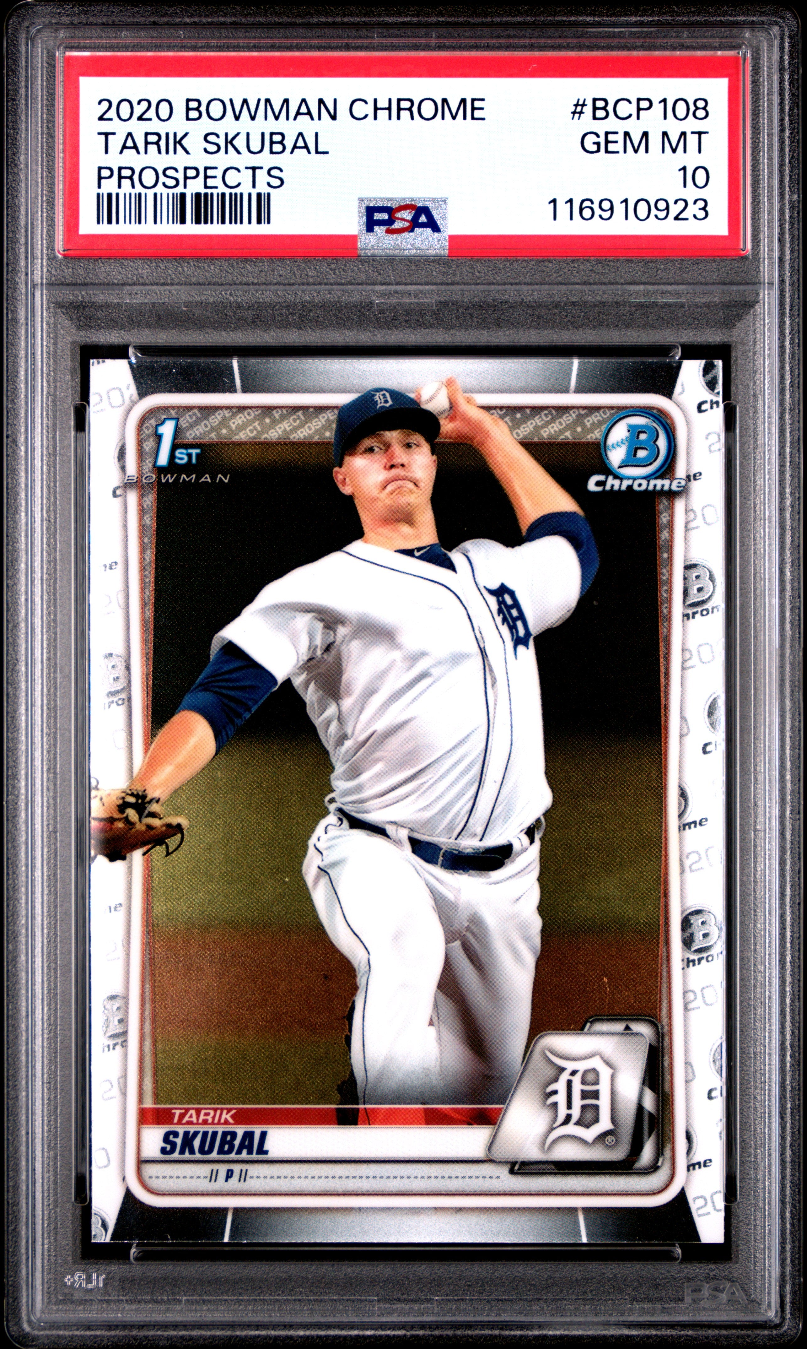 2020 BOWMAN CHROME PROSPECTS BCP108 TARIK SKUBAL PSA 10 - front